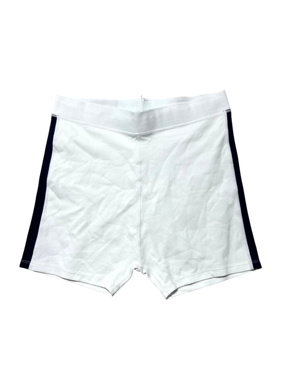 Gretchen Scott Womens Sz Small White Stretch Shorts With Navy Side Stripes